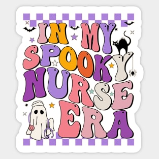 Vintage In My Spooky Nurse Era Halloween Scary Horror Sticker